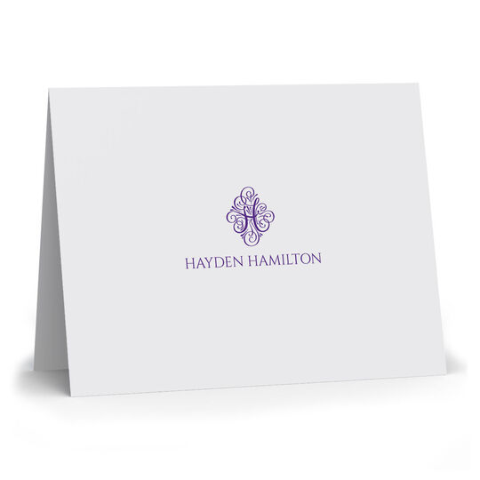 Ornate Initial Folded Note Cards